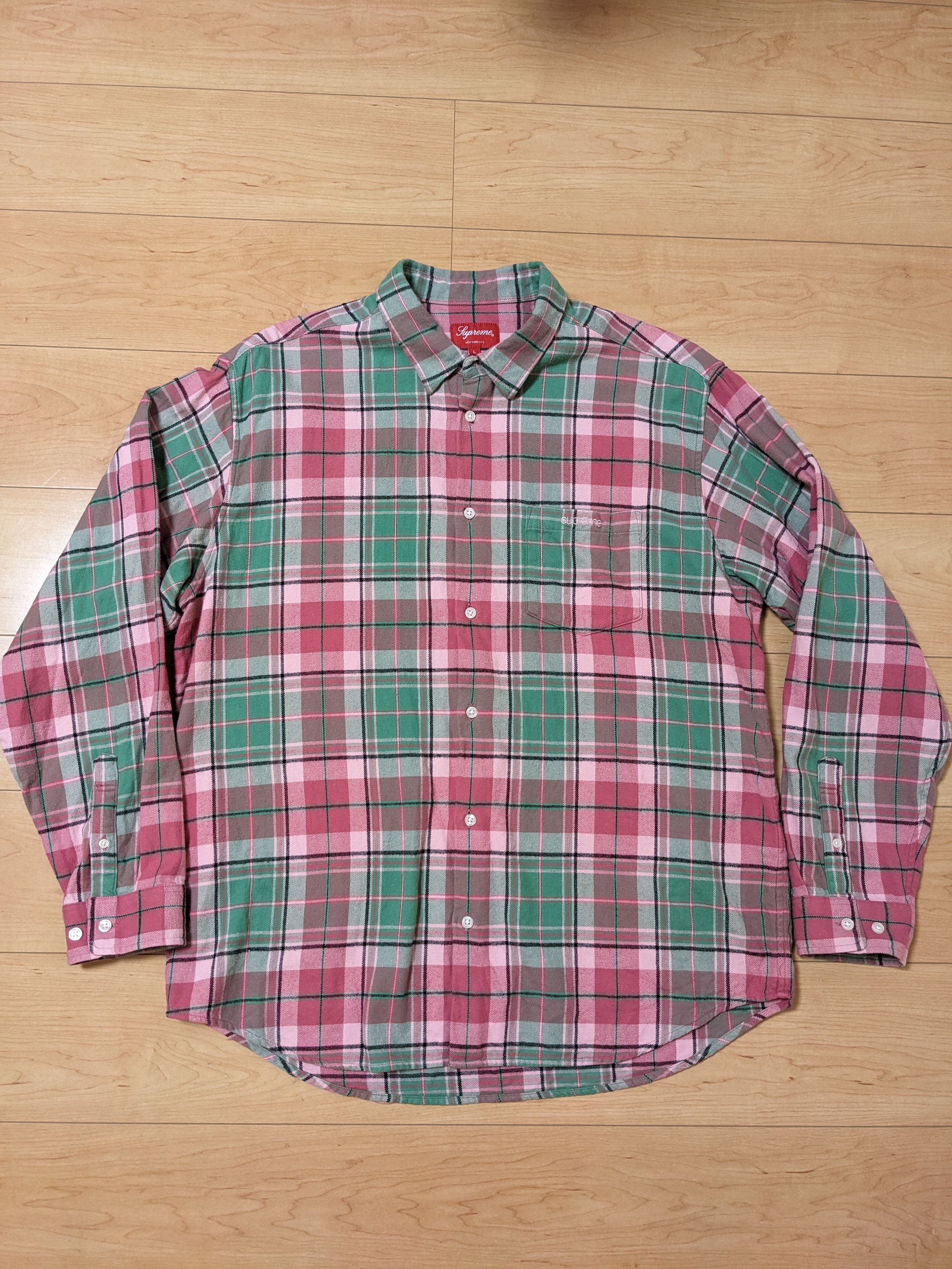 Supreme Plaid Flannel Shirt "Pink" (22FW)