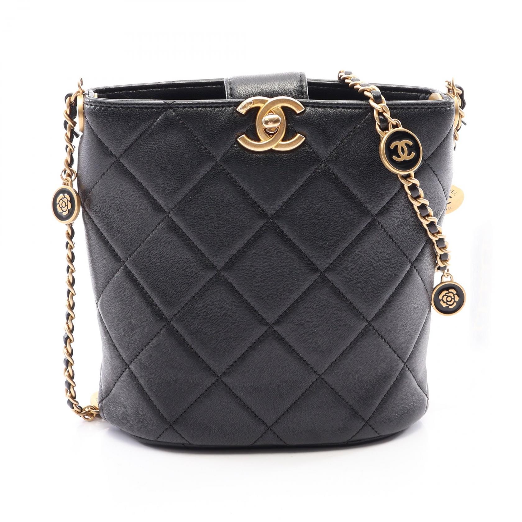 シャネル CHANEL マトラッセ バケットバッグ ショルダーバッグ バッグ ラムスキン(羊革) レディース ブラック系 【中古】