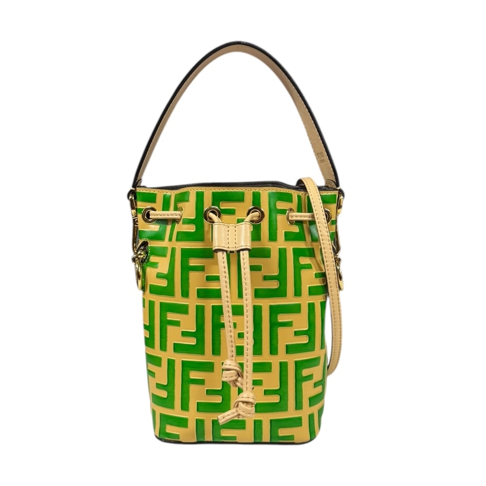 フェンディ ミニモントレゾール ショルダーバッグ レザー 8BS010 ベージュ レディース FENDI 中古