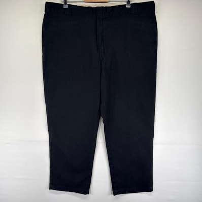 古着 ディッキーズ Dickies パンツ ワークパンツ ジッパーフライ 大きいサイズ ワンポイント チノパン 874 W44 L30 ブラック系 メンズ