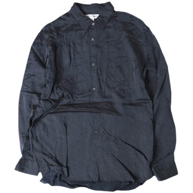 COMME des GARCONS SHIRT コムデギャルソンシャツ フランス製 ポルカドットレーヨンシャツ S27063 M NAVY 長袖 トップス g27728