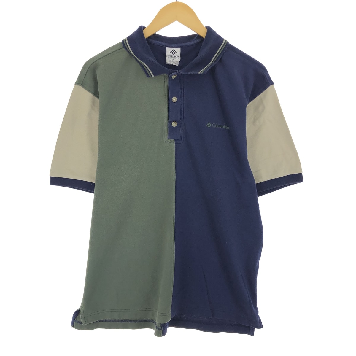 古着 90年代 コロンビア Columbia ツートン 半袖 ポロシャツ メンズM ヴィンテージ/eaa464653