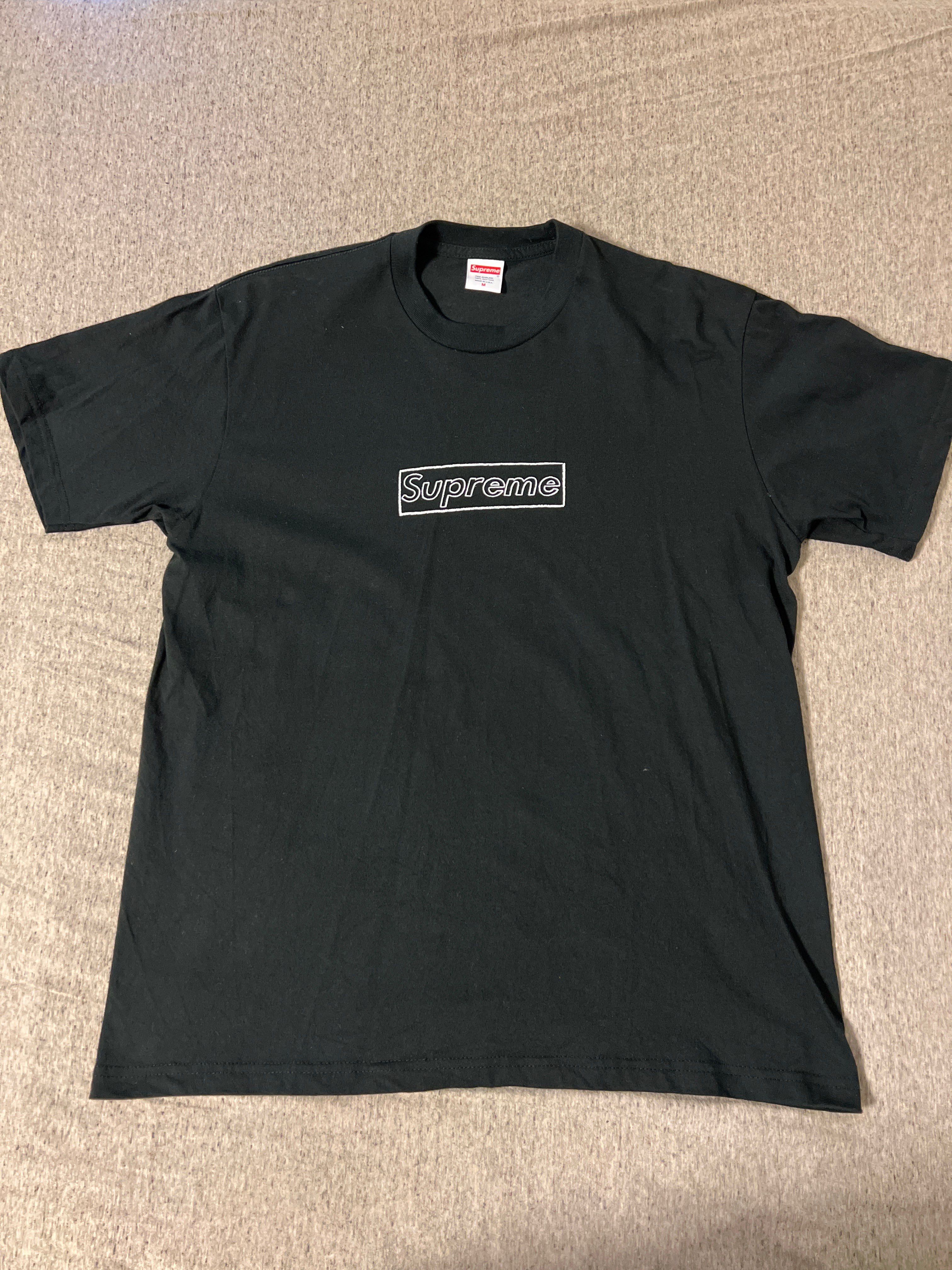 Supreme KAWS Chalk Logo Tee "Black"