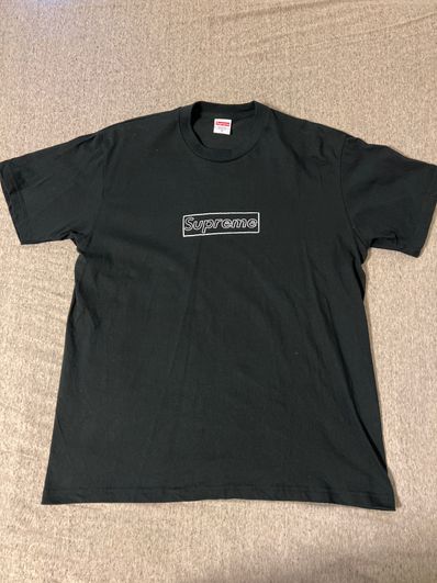 Supreme KAWS Chalk Logo Tee "Black"