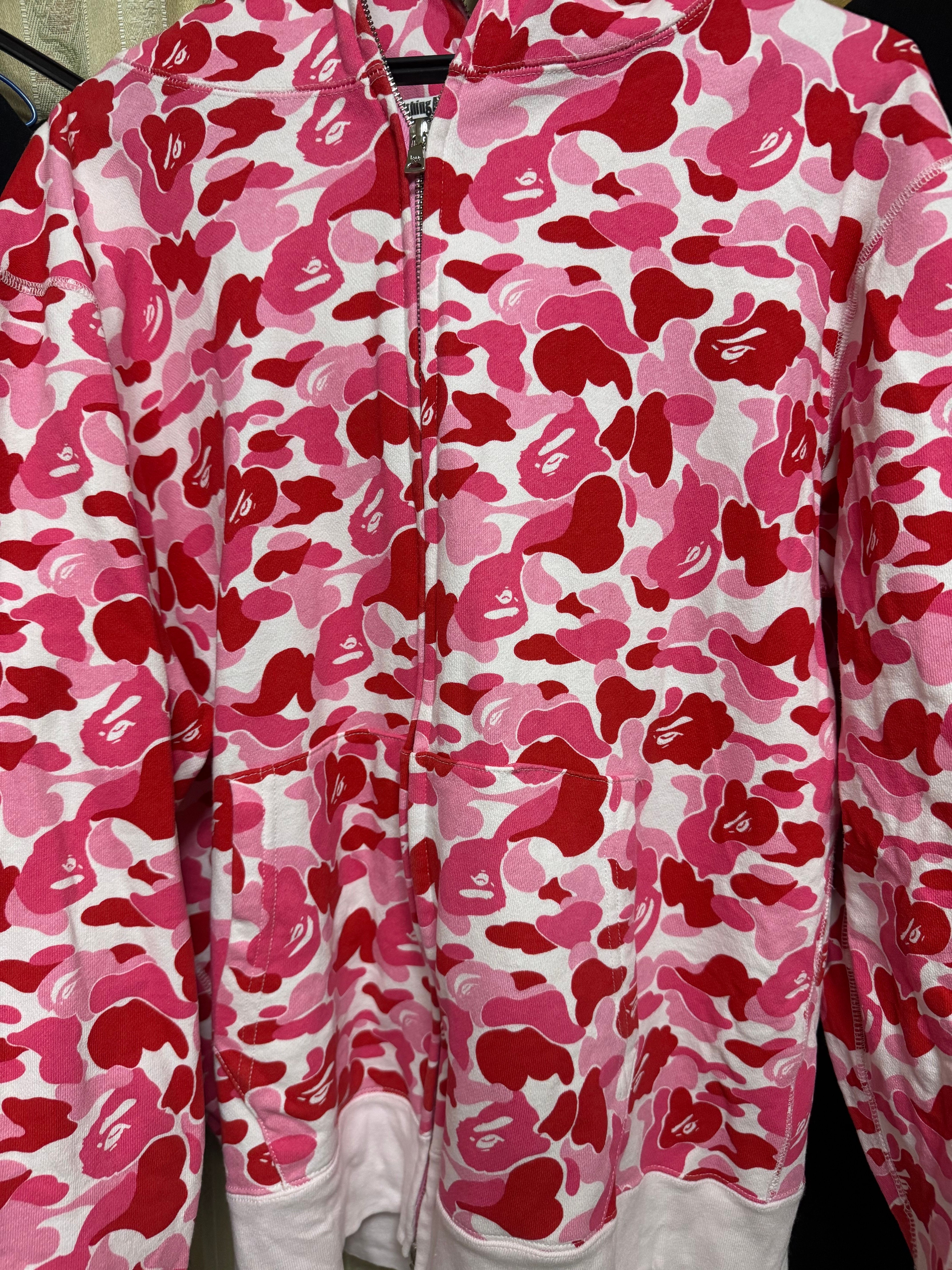 A BATHING APE ABC Camo Shark Full Zip Hoodie "Pink"