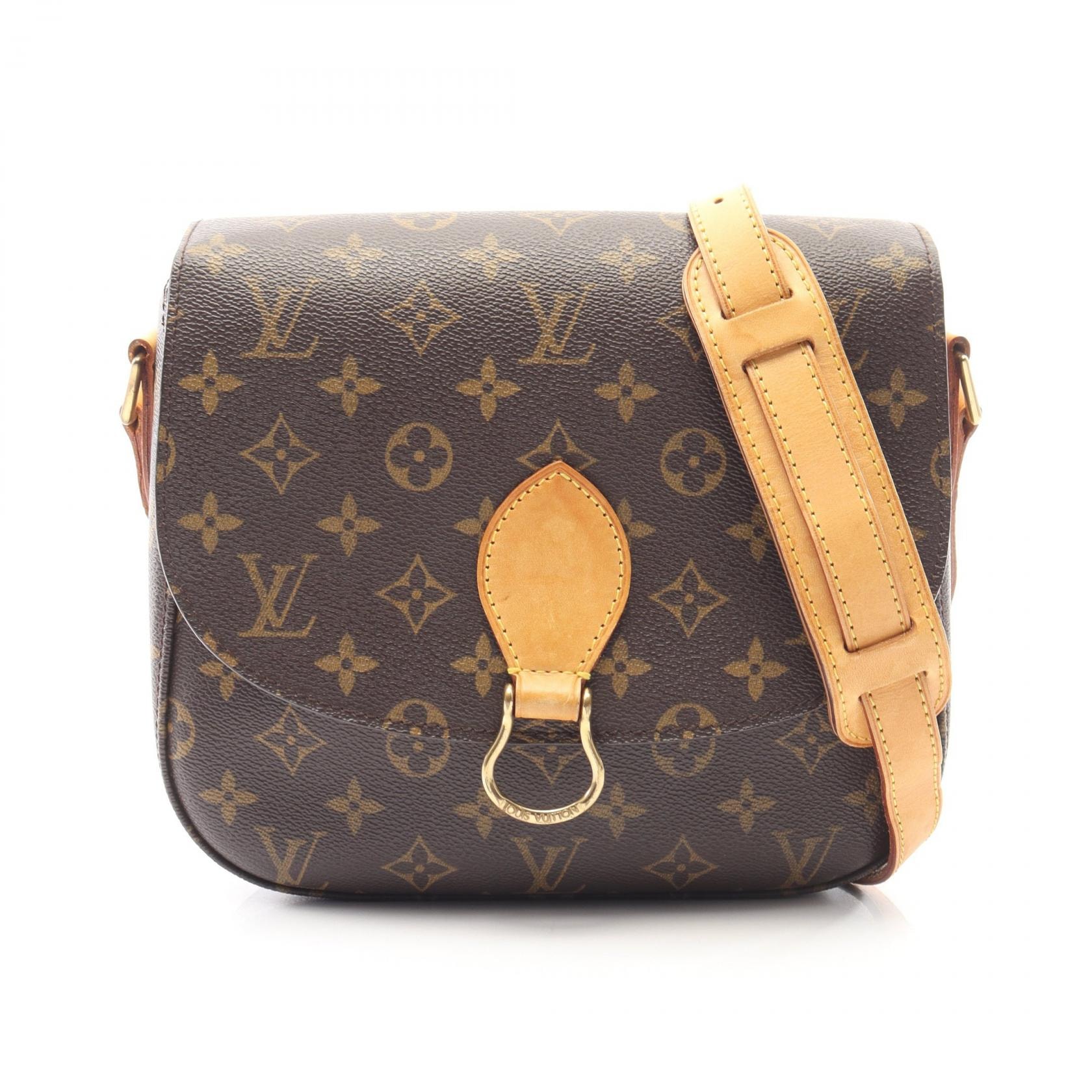 ルイ・ヴィトン LOUIS VUITTON サンクルーGM ショルダーバッグ バッグ PVCコーティングキャンバス レザー モノグラム レディース ブラウン系 M51242 【中古】