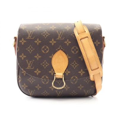 ルイ・ヴィトン LOUIS VUITTON サンクルーGM ショルダーバッグ バッグ PVCコーティングキャンバス レザー モノグラム レディース ブラウン系 M51242 【中古】