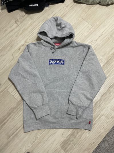 Supreme Bandana Box Logo Hooded Sweatshirt "Grey"