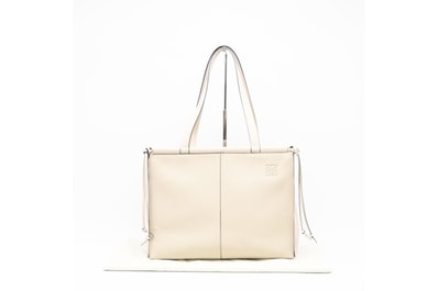 極美品 LOEWE ロエベ クッショントート ソフトグレインカーフ ミディアム クッショントート 309.12.W76 トートバッグ ベージュ グレインカーフレザー レディース