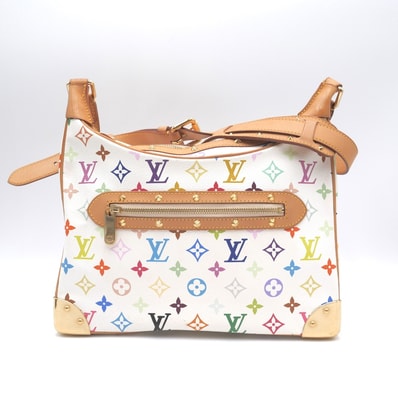 LOUIS VUITTON(ルイ・ヴィトン)ブローニュ モノグラム・マルチカラー ヴィンテージ ショルダーバッグ ブロン ホワイト PVCコーティングキャンバス ヌメ革 ゴールド金具 スタッズ レディース 肩掛け【中古】