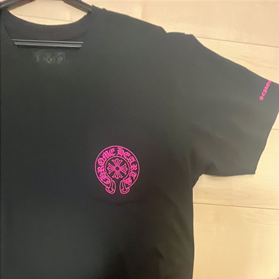 Chrome Hearts Pink Logo Horseshoe S/S Pocket Tee "Black"