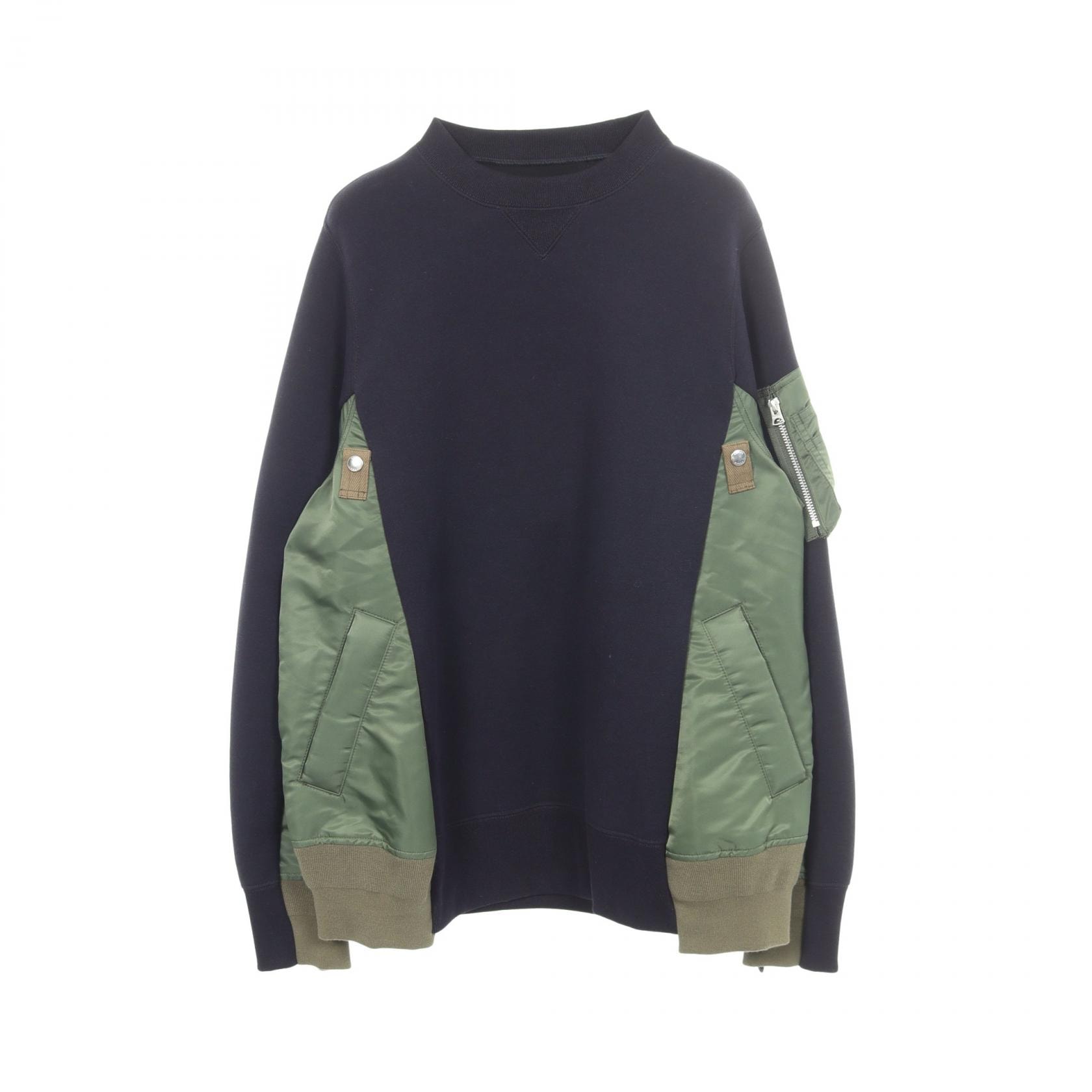 サカイ Sacai ドッキング スウェット 衣料品 トップス コットン ナイロン メンズ ネイビー系 / カーキ系 SCM-058 【中古】