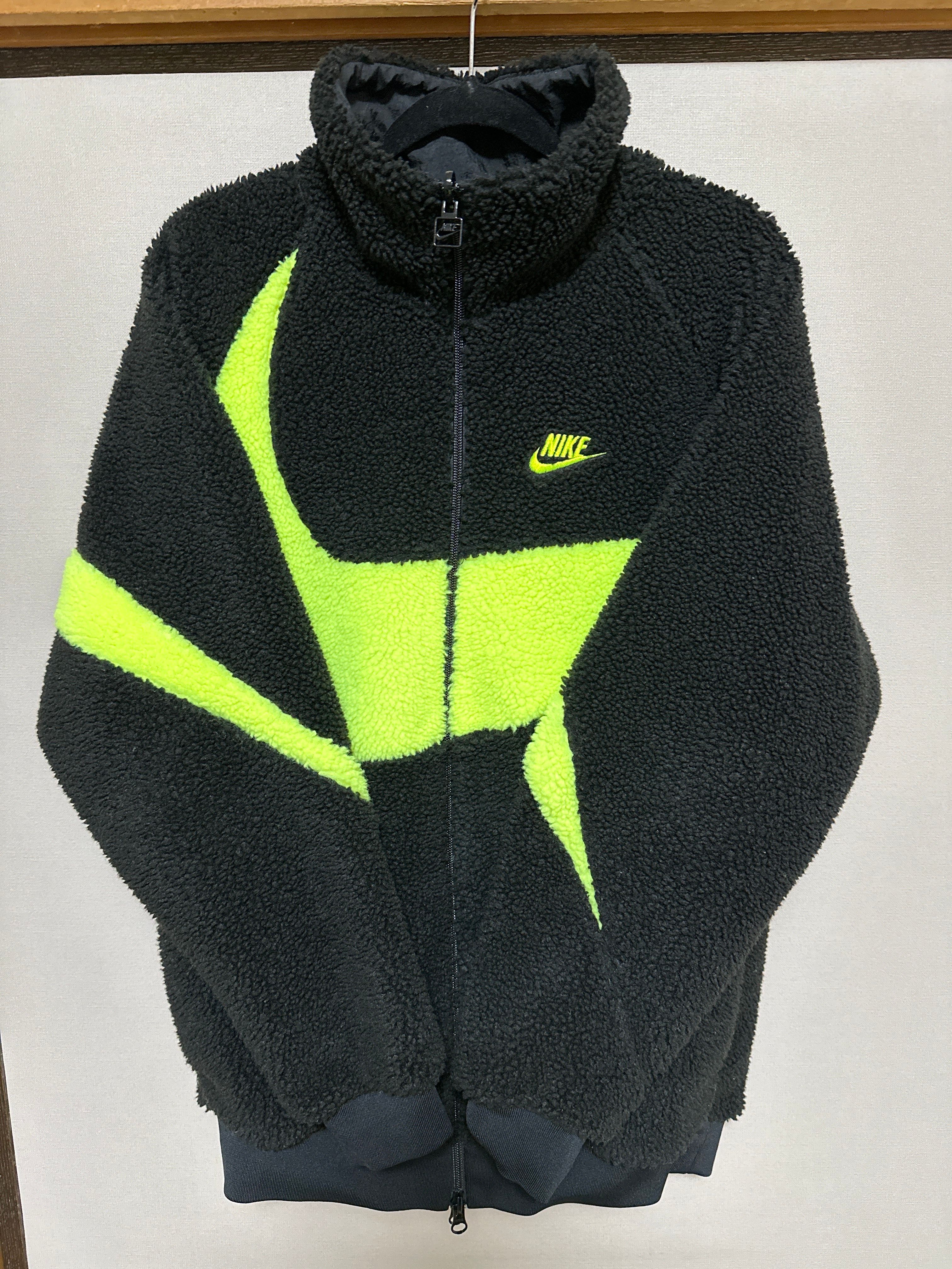 Nike Big Swoosh Reversible Boa Jacket"Black Neon"