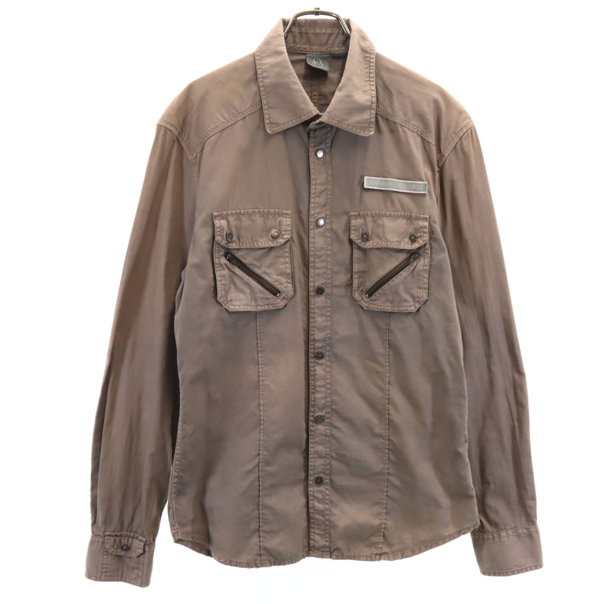 ARMANI EXCHANGE アルマーニエクスチェンジ 長袖 シャツ M アッシュブラウン