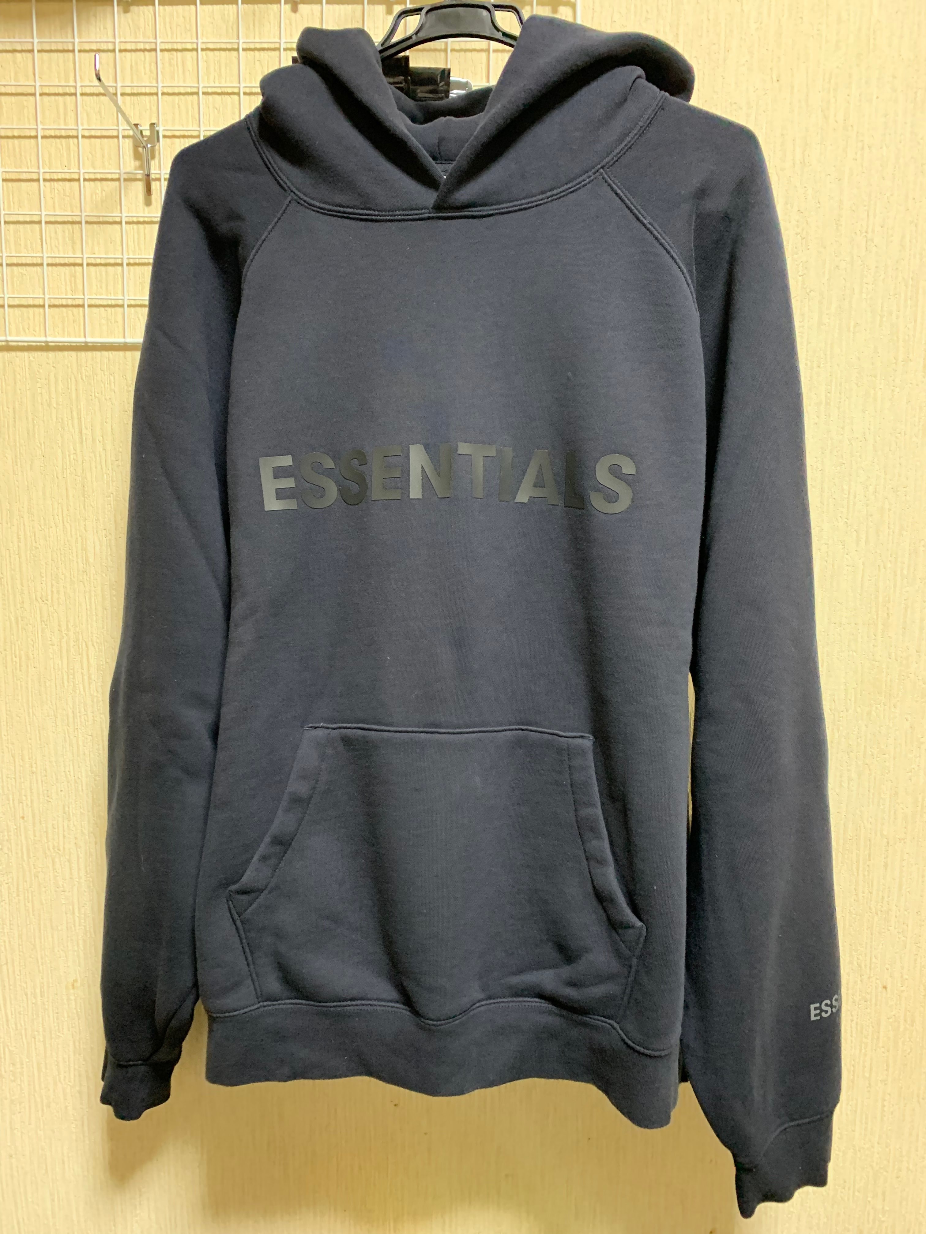 FEAR OF GOD ESSENTIALS / SSENSE 3D Silicon Applique Pullover Hoodie "Dark Navy"