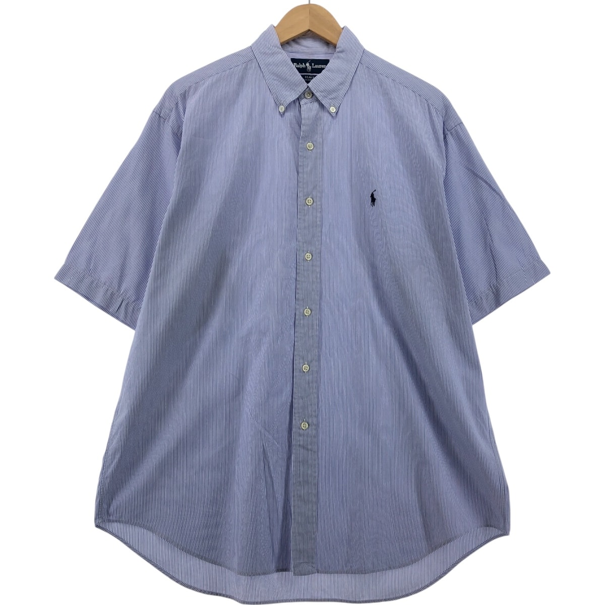 古着 ラルフローレン Ralph Lauren BLAKE 半袖 ボタンダウン ストライプシャツ メンズL相当/eaa555161