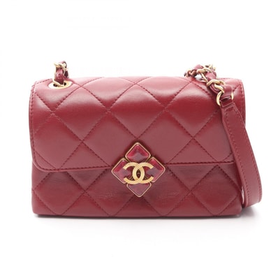 シャネル CHANEL マトラッセ スモール ショルダーバッグ バッグ ラムスキン(羊革) レディース ボルドー系 AS2633 【中古】