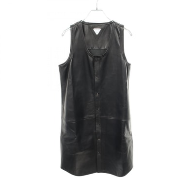 ボッテガヴェネタ BOTTEGA VENETA ノースリーブ ワンピース 衣料品 トップス レザー レディース ブラック系 【中古】
