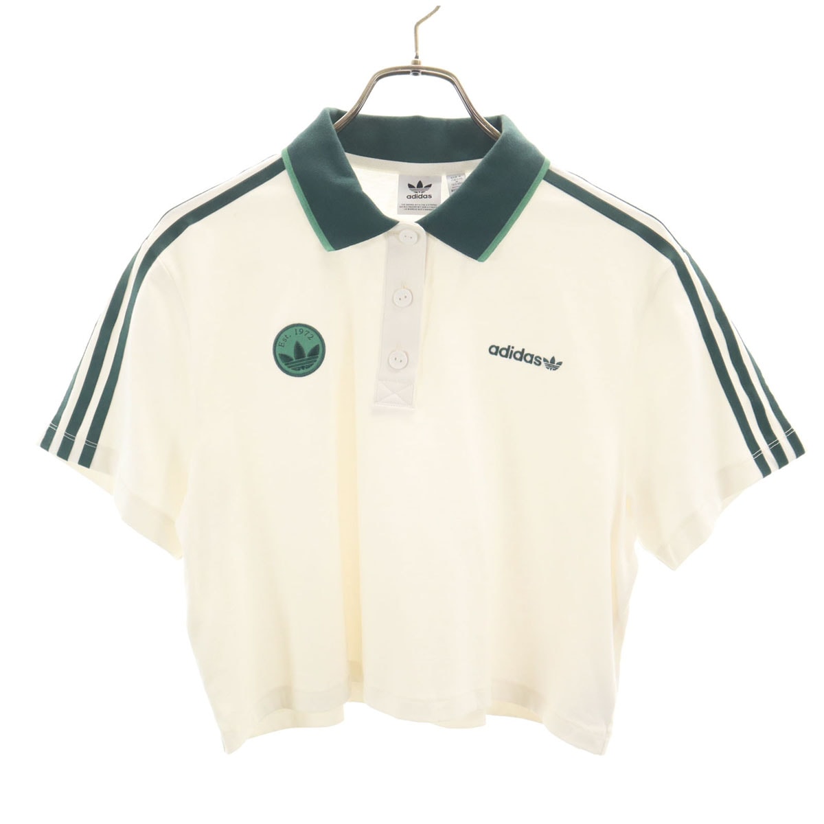 adidas Originals アディダスオリジナルス 半袖 ショート丈 ポロシャツ L ホワイト
