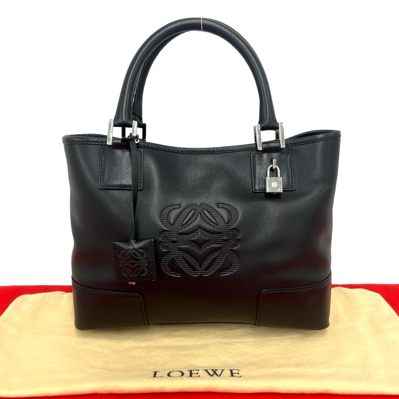 LOEWE ロエベ アナグラム ロゴ レザー ハンドバッグ ブラック
 23678