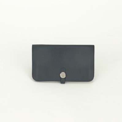 エルメス HERMES ドゴンGM ドゴンデュオ 財布 長財布 ロングウォレット エバーカラー ブルーニュイ Bleu Nuit ネイビー Navy 紺 シルバー金具