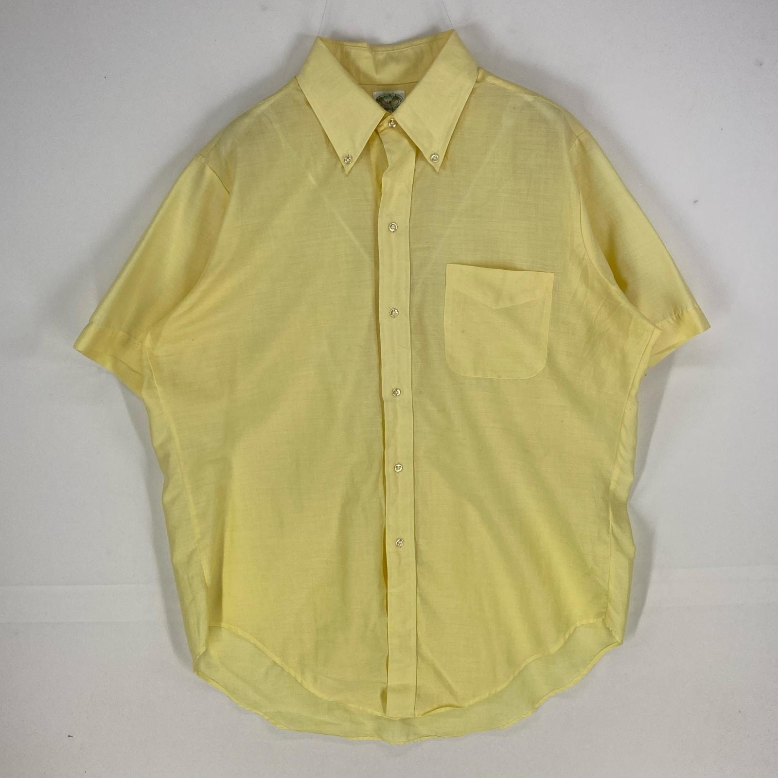 古着 70's~80's/70年代~80年代 ヴィンテージ ブルックスブラザーズ Brooks Brothers 半袖シャツ 6ボタン L イエロー系 メンズ