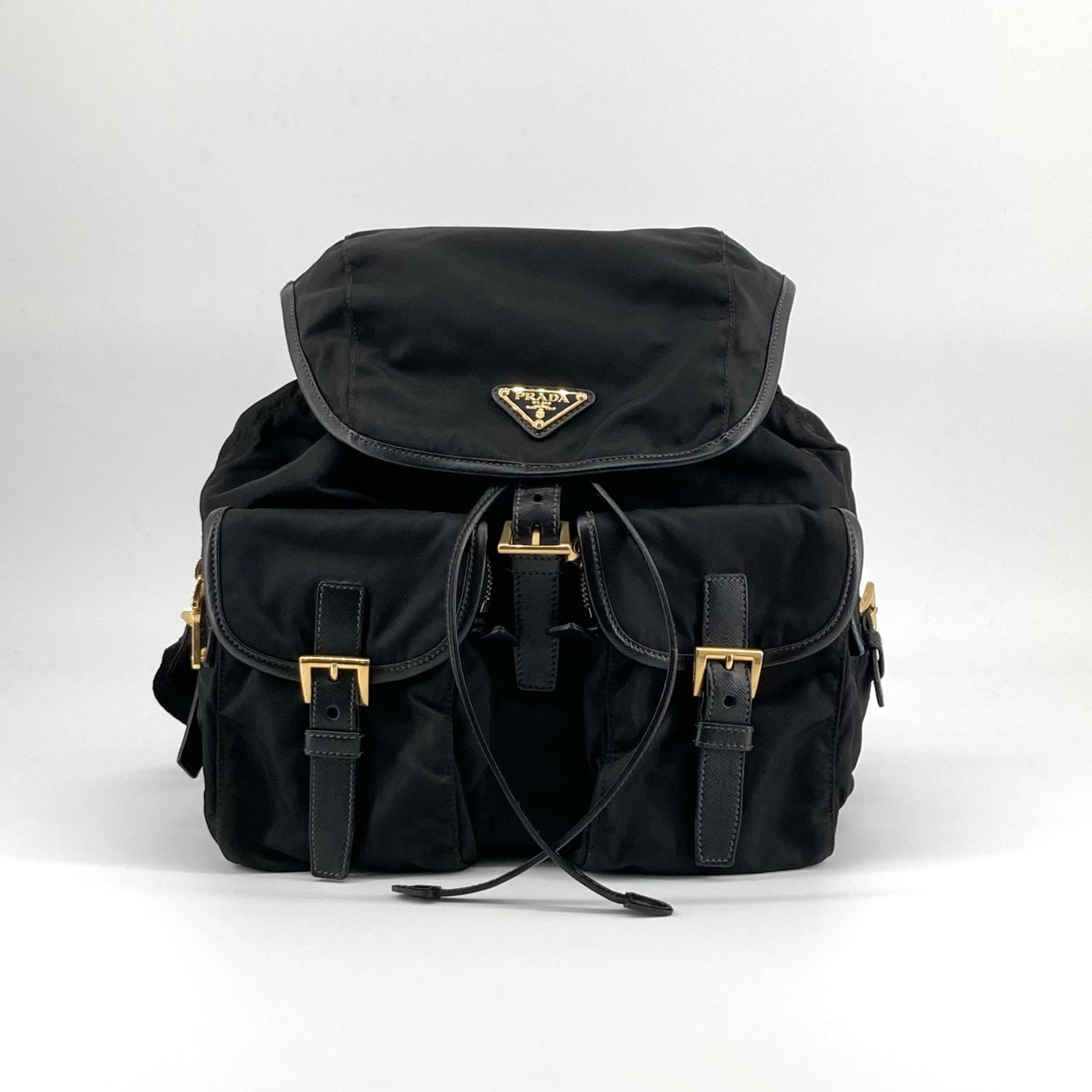 PRADA(プラダ) ネロ テスート レザー ゴールド金具 BZ2811 リュック・デイパック ブラック