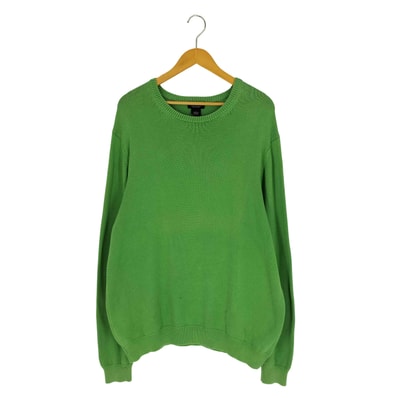 346 リブ編み コットン クルーネック ニット セーター【1141482201628】