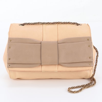 ■美品 クロエ リボン モチーフ ジュン ボウ チェーンショルダーバッグ