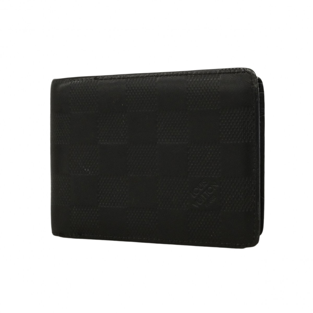 【6cd5671-k】ルイヴィトン 札入れ ダミエ・アンフィニ ポルトフォイユミュルティプル N63124 オニキス【中古】メンズ