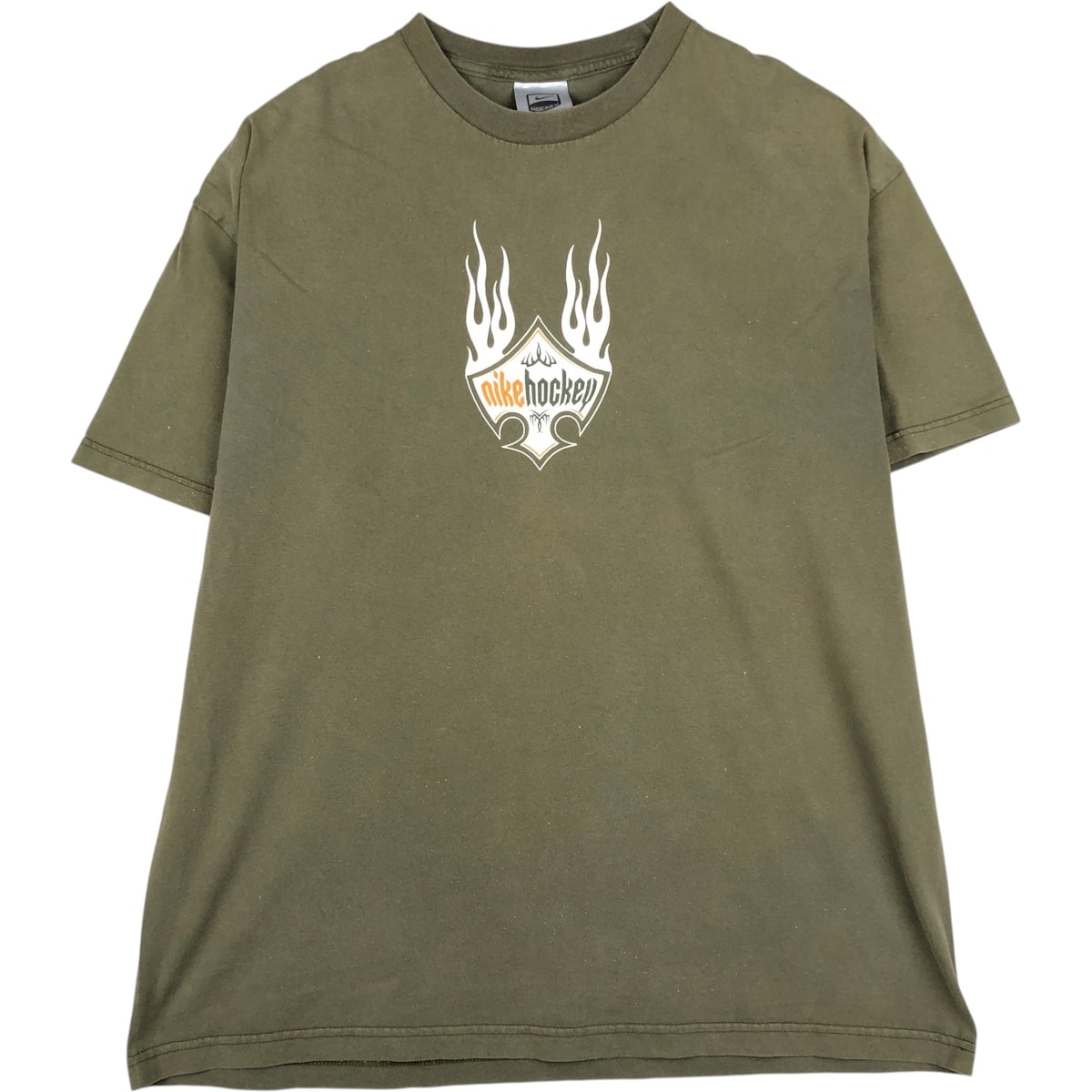 古着 ナイキ NIKE HOCKEY ファイヤーパターン スポーツプリントTシャツ メンズXL相当/eaa623861