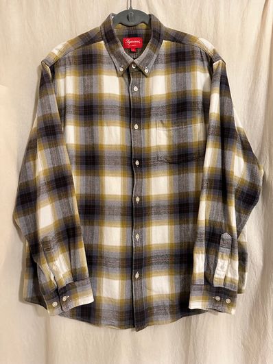 Supreme Brushed Plaid Flannel Shirt "Natural"