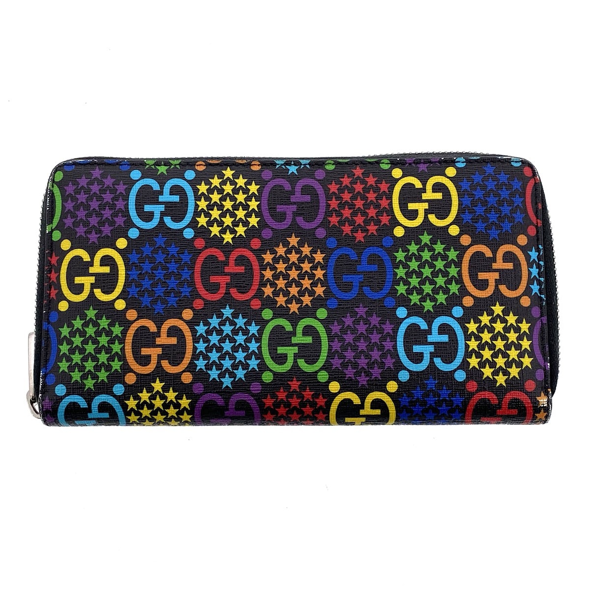 GUCCI グッチ GGサイケデリック  ジップアラウンドウォレット 財布 長財布 601079 GGサイケデリック ブラック マルチカラー  メンズ【中古】