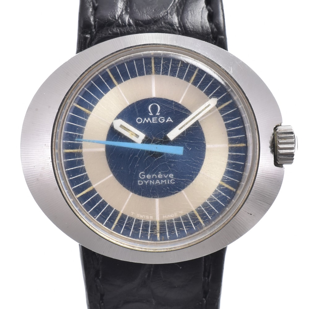 オメガ OMEGA TOOL102 ヴィンテージ ジュネーブ ダイナミック シルバー/ブルー 自動巻き レディース 良品 腕時計 N#149979