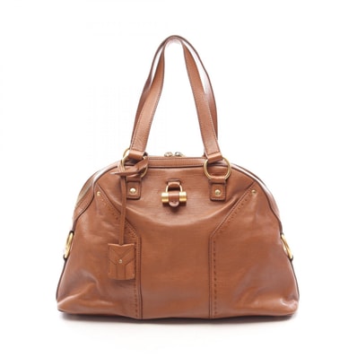 イヴ・サンローラン YVES SAINT LAURENT ミューズバッグ ハンドバッグ バッグ レザー レディース ブラウン系 166464 【中古】