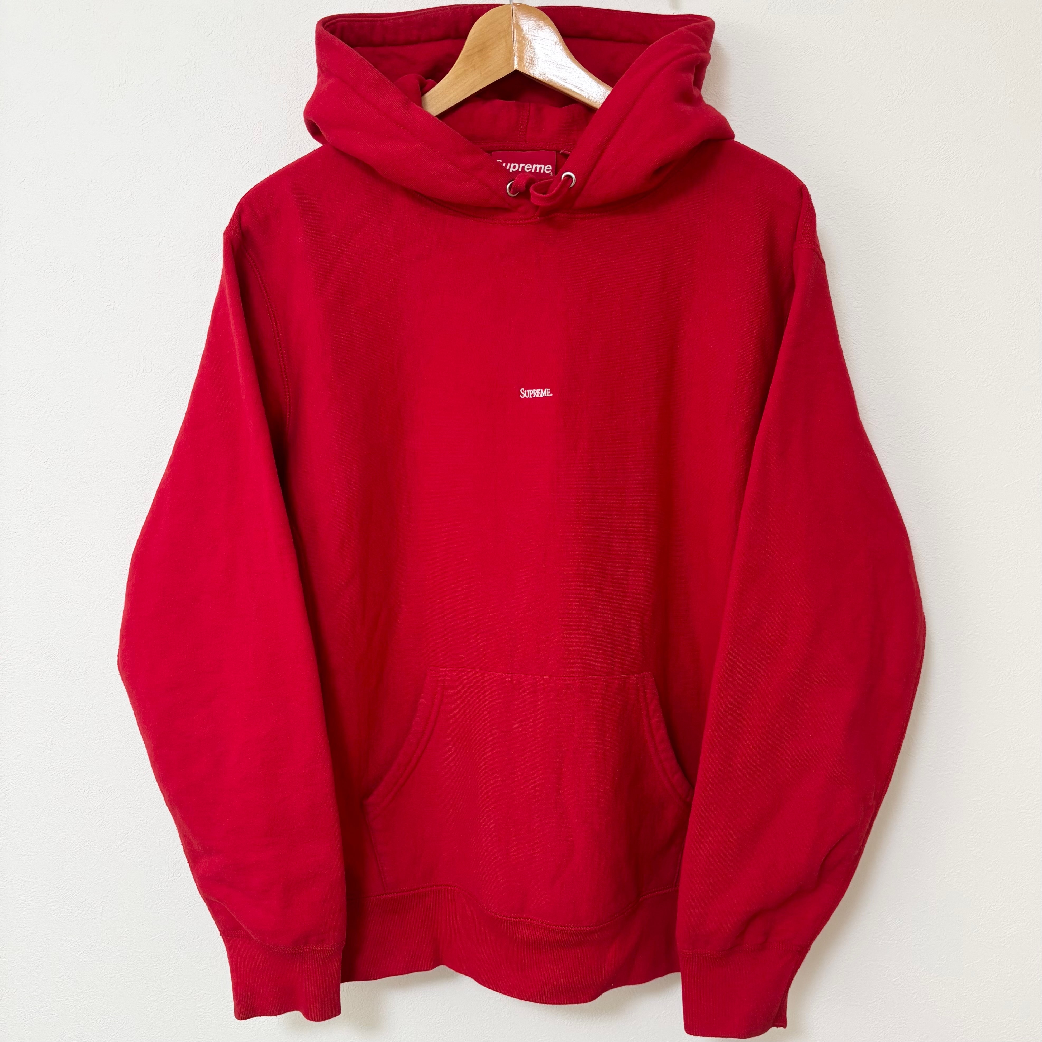 Supreme Micro Logo Hooded Sweatshirt "Red"