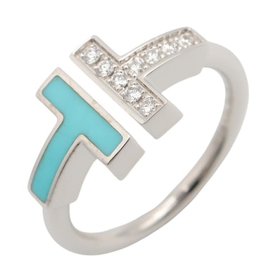 ティファニー TIFFANY&CO Tワイヤー ターコイズ ダイヤ リング リング・指輪 ジュエリー K18WG(ホワイトゴールド) ダイヤモンド ターコイズ レディース ブルー系 / クリア系 / シルバー系 64028146 【中古】