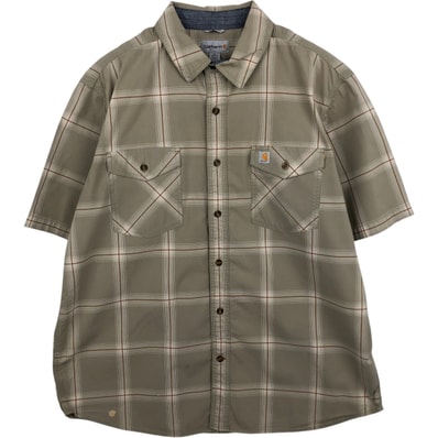 古着 カーハート Carhartt RELAXED FIT チェック柄 半袖 ワークシャツ メンズXL相当/eaa477528