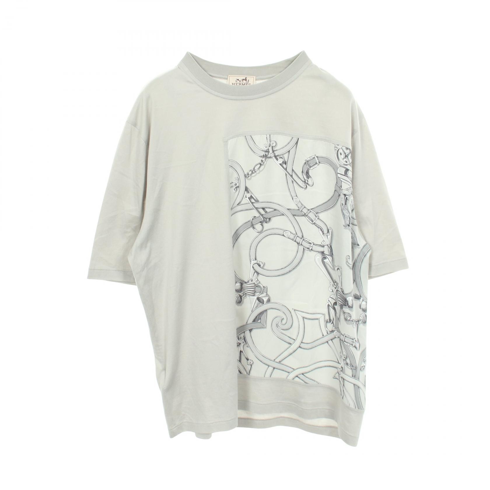 エルメス HERMES L'Instruction du Roy 半袖Tシャツ 衣料品 トップス コットン メンズ グレー系 H557900HA 【中古】