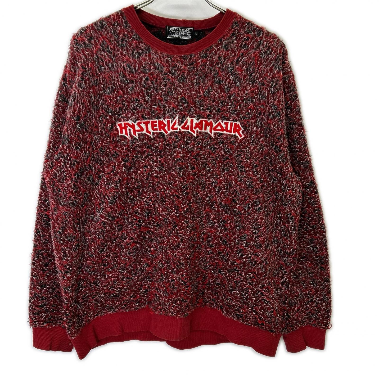 ヒステリックグラマー 24年 02243CS02 レッド METAL LOGO刺繍 プルオーバー L