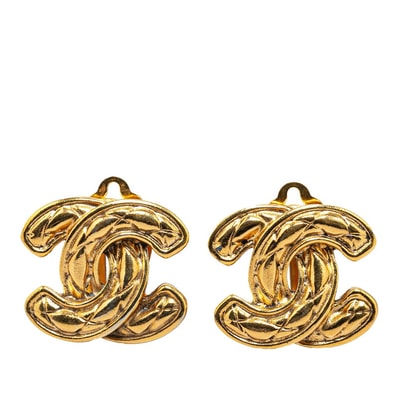 シャネル マトラッセ ココマーク イヤリング ゴールド メッキ レディース CHANEL 【中古】