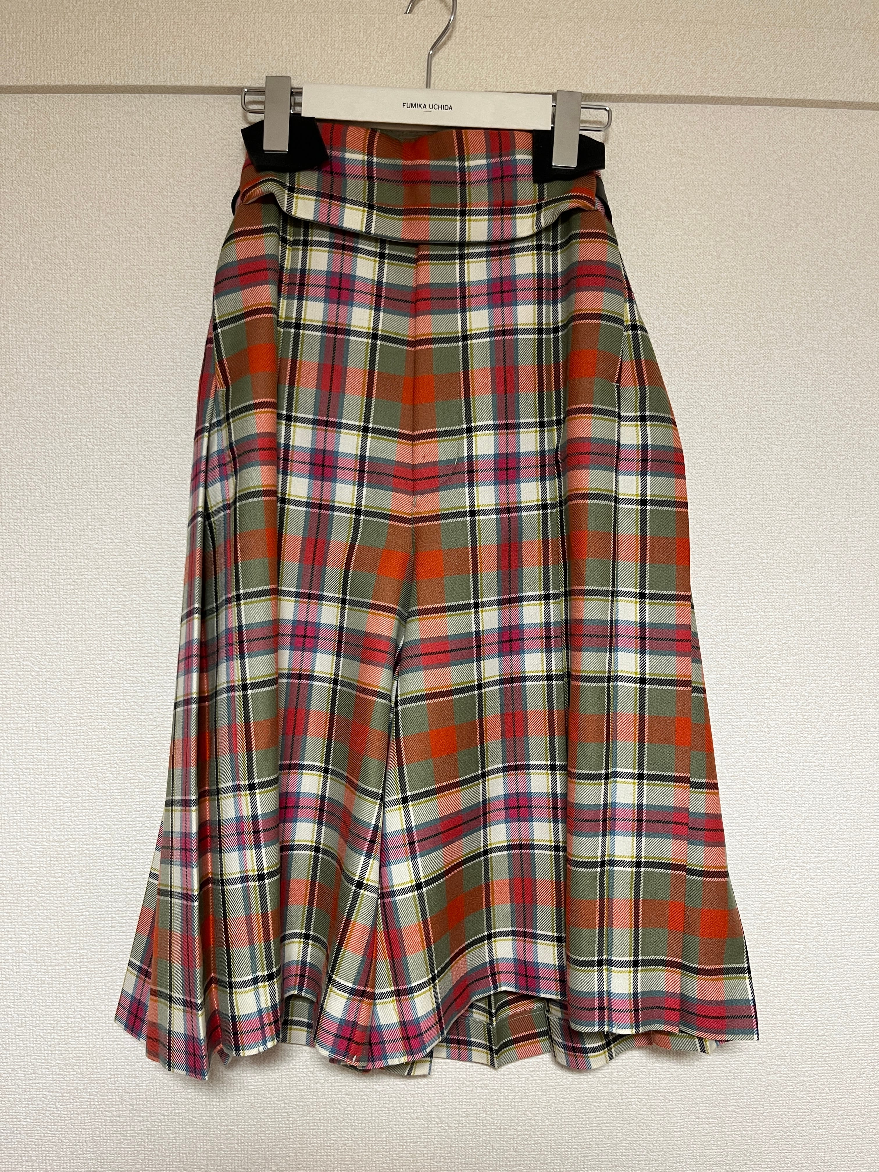FUMIKA UCHIDA Tartan Plaid Belted Pantacourt "Plaid Ivory"