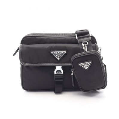 プラダ PRADA Re-Nylon ショルダーバッグ バッグ ナイロン サフィアーノレザー メンズ ブラック系 2VH133VXMP2DMHF0002 【新品】