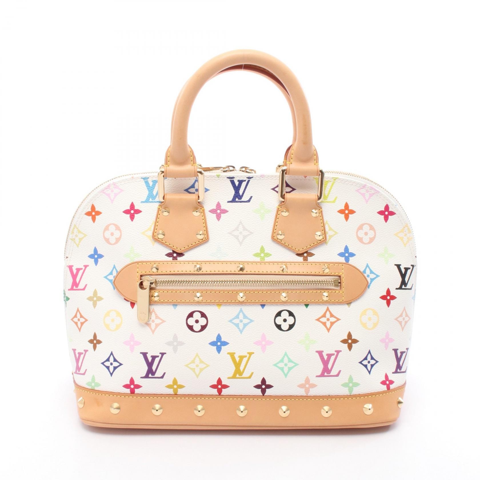 ルイ・ヴィトン LOUIS VUITTON アルマ ハンドバッグ バッグ PVCコーティングキャンバス レザー モノグラム・マルチカラー ブロン レディース ホワイト系 M92647 【中古】