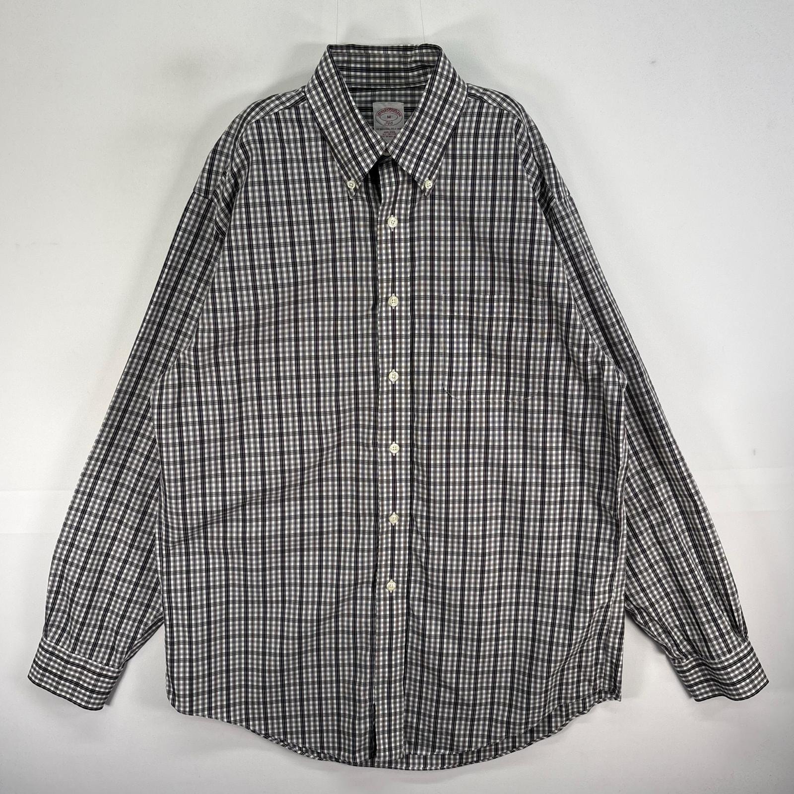 古着 ブルックスブラザーズ Brooks Brothers 長袖シャツ チェック 胸ポケ 346 M ブラック系 マルチカラー メンズ