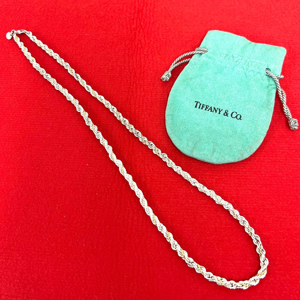 TIFFANY&Co. ティファニー ツイストロープ ネックレス シルバー925 K18イエローゴールド ネックレス シルバー
 72127
