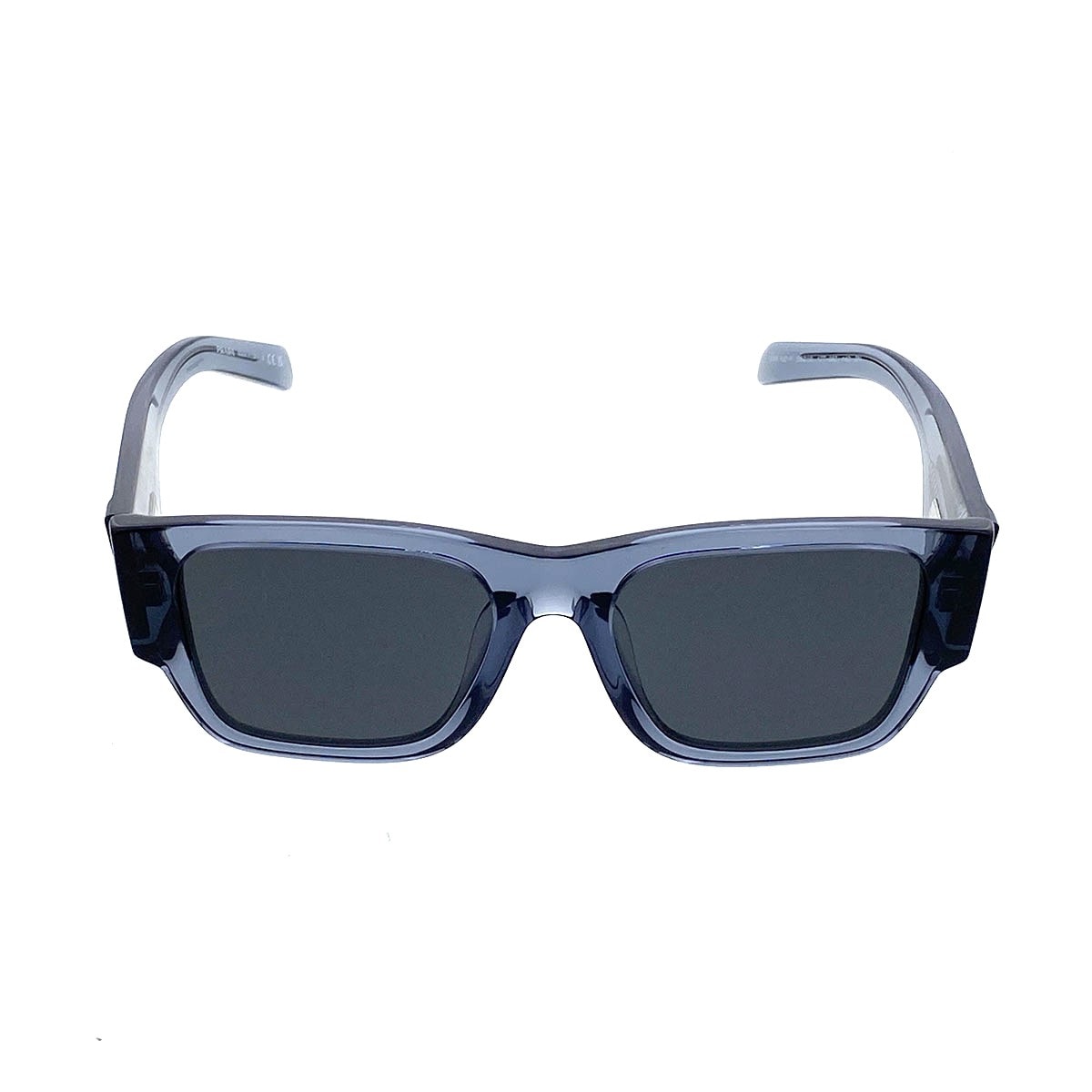 PRADA プラダ シンボル サングラス トライアングルロゴ スクエア レクタンギュラー SPR10Z-F アセテート グレー ブルー メンズ【中古】
