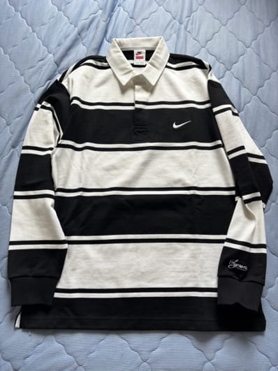 Supreme x Nike Stripe Rugby "Black" HF9641-010