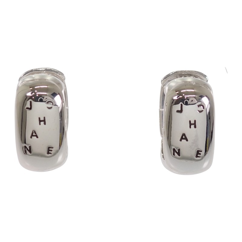シャネル CHANEL ロゴ スクエア フープ ピアス シルバー925 レディース【中古】【Aランク】