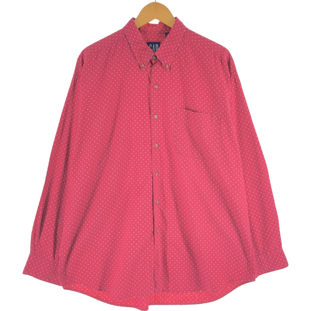 古着 90年代 ギャップ GAP オールドギャップ ドット柄 長袖 ボタンダウンシャツ メンズXL相当 ヴィンテージ/eaa563311